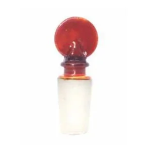 Stopper, Amber, Solid, Penny Head-Long Neck Flasks